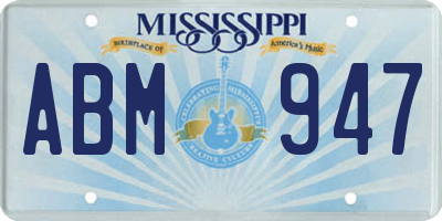 MS license plate ABM947