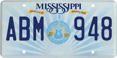 MS license plate ABM948