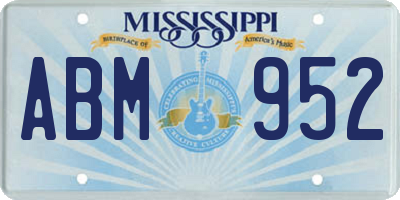 MS license plate ABM952