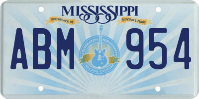 MS license plate ABM954