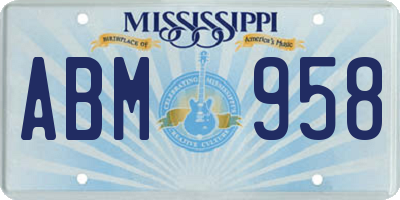 MS license plate ABM958