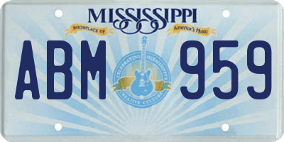 MS license plate ABM959