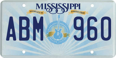 MS license plate ABM960