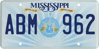 MS license plate ABM962