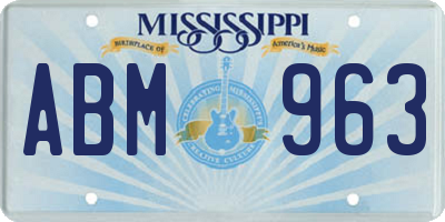 MS license plate ABM963