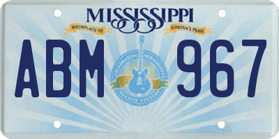 MS license plate ABM967