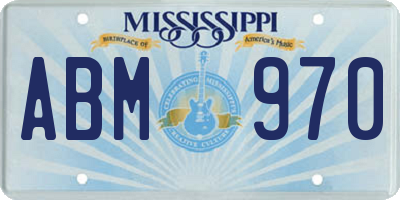 MS license plate ABM970