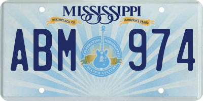 MS license plate ABM974