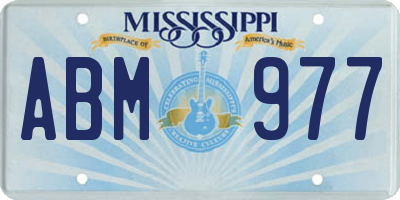 MS license plate ABM977