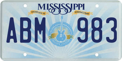 MS license plate ABM983