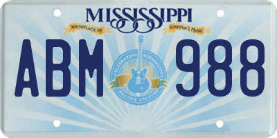 MS license plate ABM988