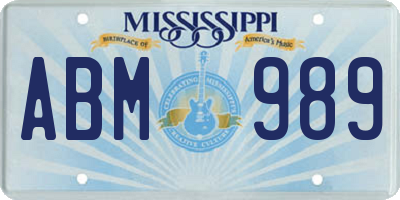 MS license plate ABM989