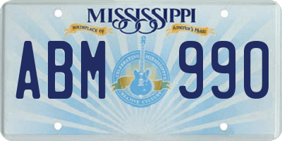 MS license plate ABM990