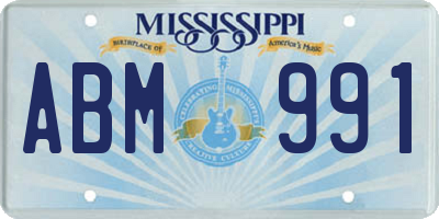 MS license plate ABM991