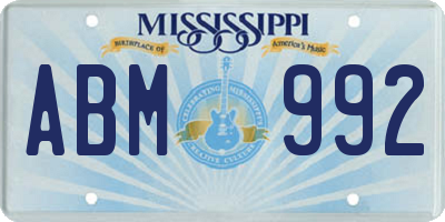 MS license plate ABM992