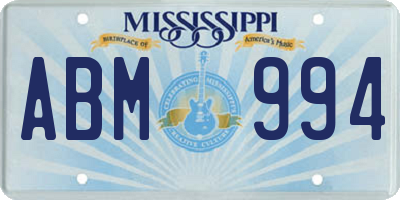 MS license plate ABM994