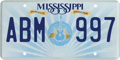 MS license plate ABM997