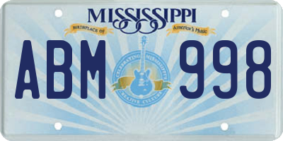 MS license plate ABM998