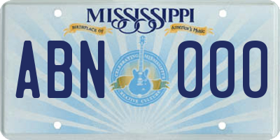 MS license plate ABN000