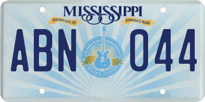 MS license plate ABN044