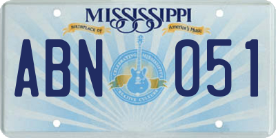 MS license plate ABN051