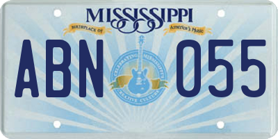 MS license plate ABN055