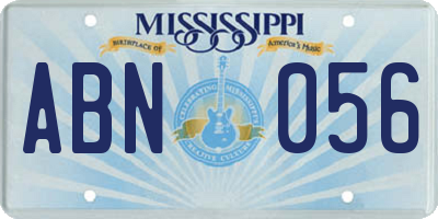 MS license plate ABN056