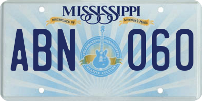 MS license plate ABN060