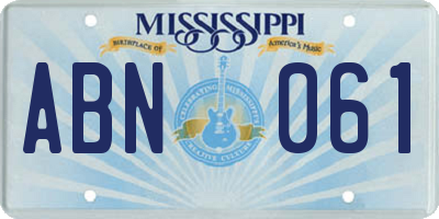 MS license plate ABN061