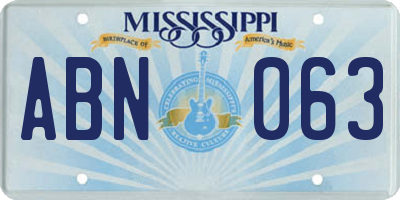 MS license plate ABN063