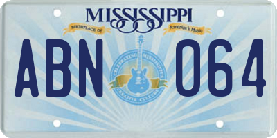 MS license plate ABN064