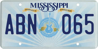 MS license plate ABN065