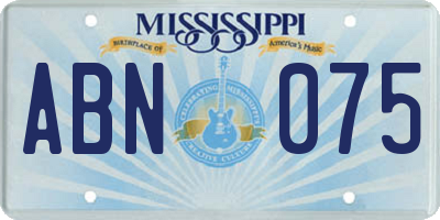MS license plate ABN075