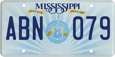 MS license plate ABN079