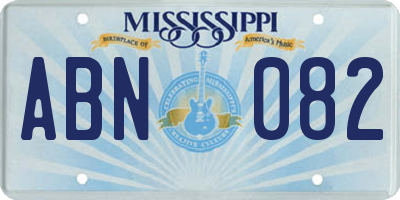 MS license plate ABN082