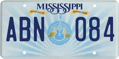 MS license plate ABN084