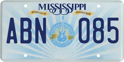 MS license plate ABN085