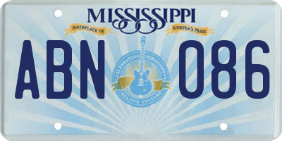 MS license plate ABN086