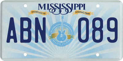 MS license plate ABN089