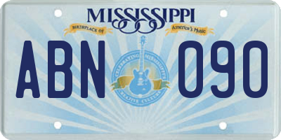 MS license plate ABN090