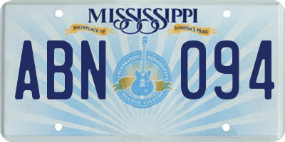 MS license plate ABN094