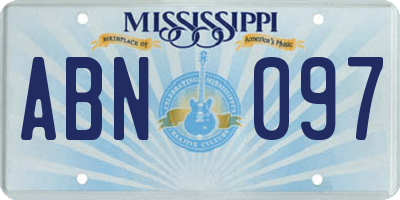 MS license plate ABN097