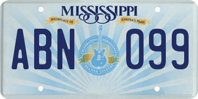 MS license plate ABN099