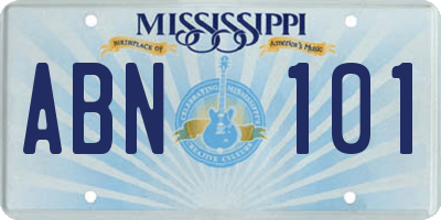 MS license plate ABN101