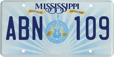 MS license plate ABN109