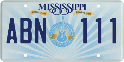 MS license plate ABN111