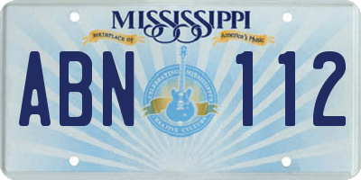 MS license plate ABN112