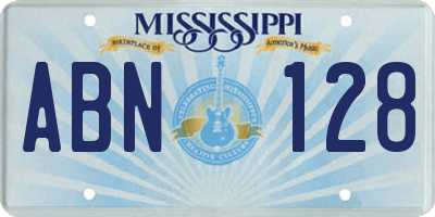 MS license plate ABN128