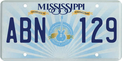 MS license plate ABN129