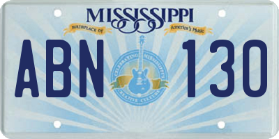 MS license plate ABN130